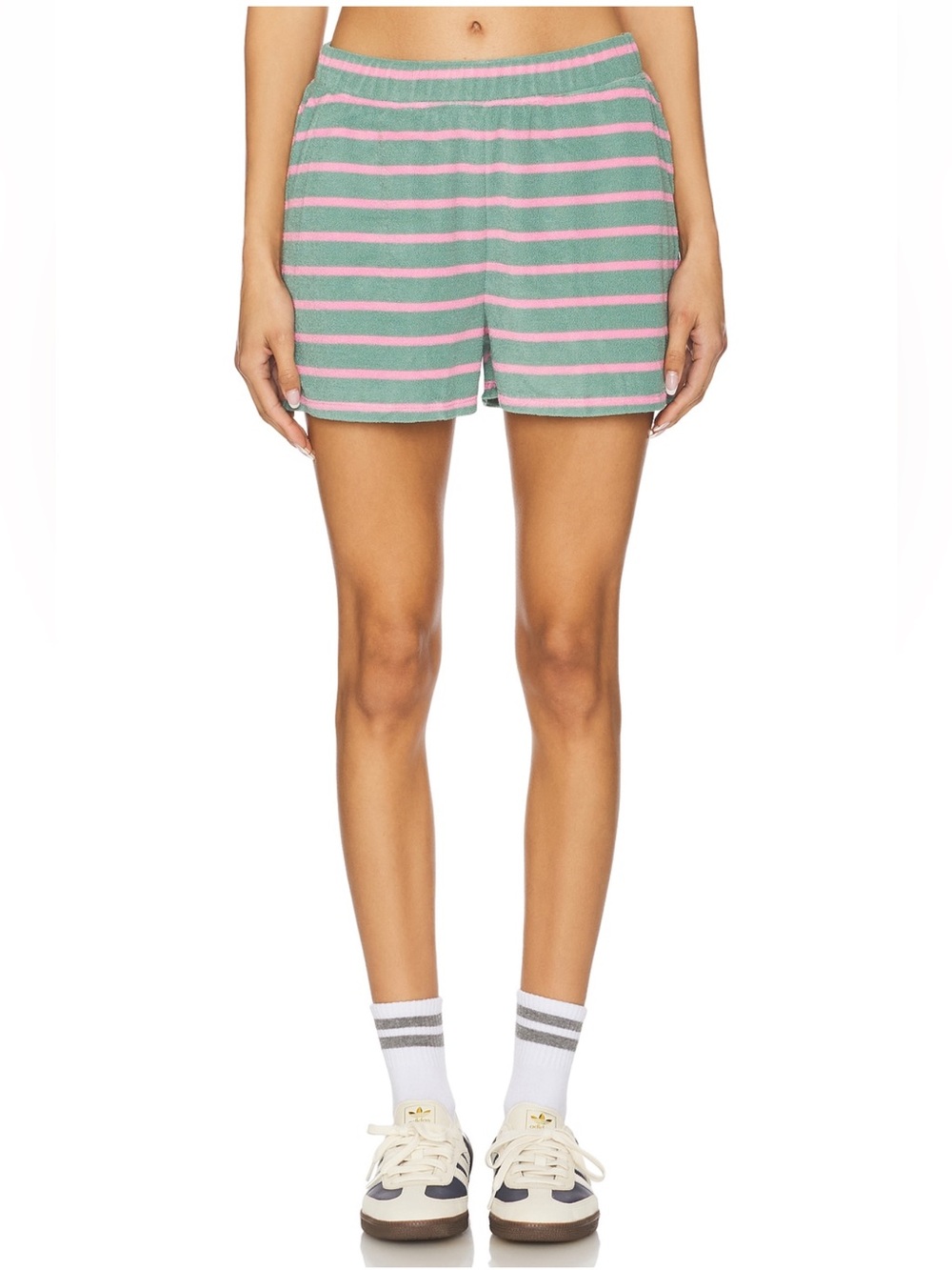 BEACH RIOT Rayah Short in Sage Bloom Stripe